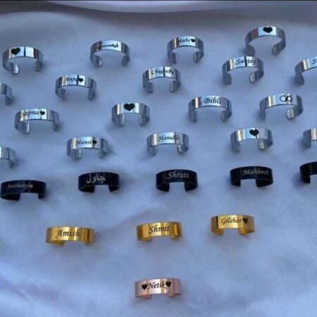 Metal Name Engraved Ring