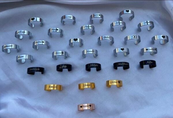 Metal Name Engraved Ring