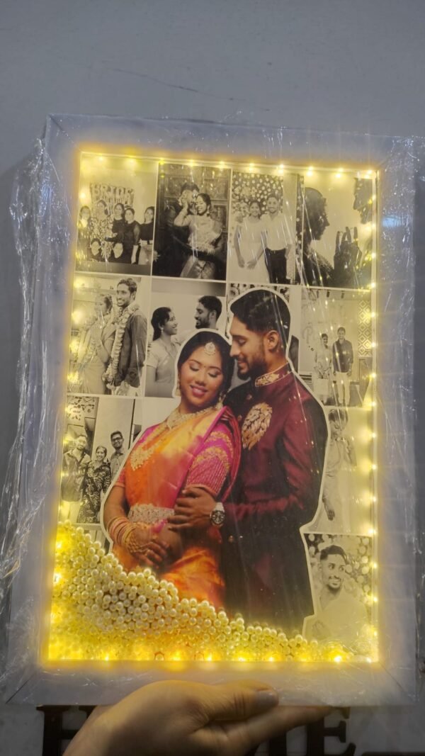 Personalised LED Photo Frame With Pearl