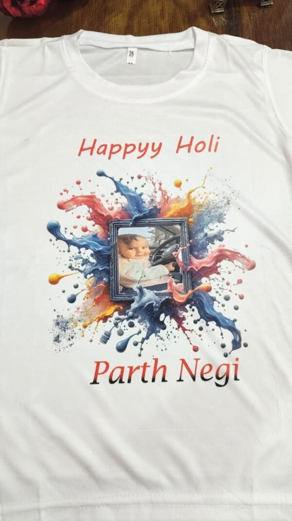 Holi Special Personalised Photo T-Shirt 👕